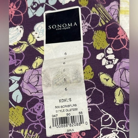 Very cute girls purple floral spandex pants. Size 6, brand new!! - Picture 3 of 5